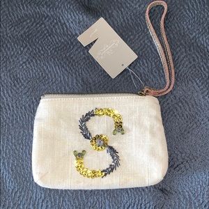 NEW! Anthropologie monogram wristlet